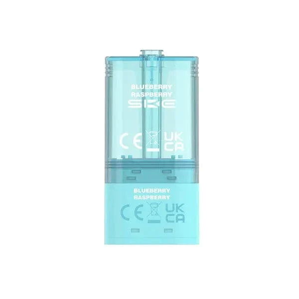 Blue vape device with 'Blueberry Raspberry' flavor on a white background